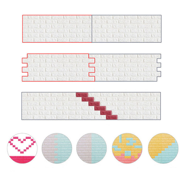 Lisslune | Modern Wall Tile PVC 3D Embossing Self-Adhesive Waterproof Interior Wall Panel