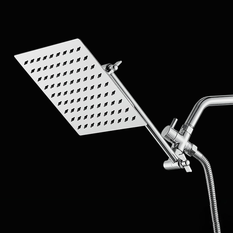Lisslune | Silver Square Fixed Shower Head Modern Style Wall Mounted Shower Head
