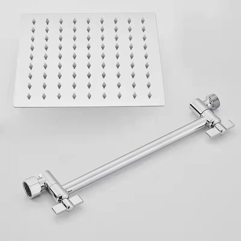Lisslune | Silver Square Fixed Shower Head Modern Style Wall Mounted Shower Head