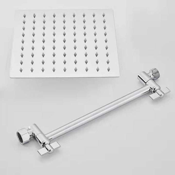 Lisslune | Silver Square Fixed Shower Head Modern Style Wall Mounted Shower Head