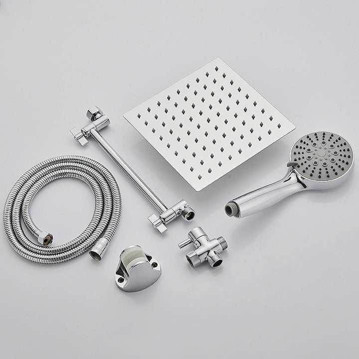Lisslune | Silver Square Fixed Shower Head Modern Style Wall Mounted Shower Head