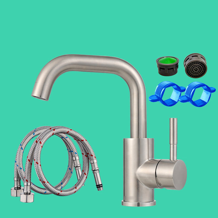 Lisslune | Swivel Spout Bathroom Faucet Contemporary Design Vessel Faucet with Stainless Steel