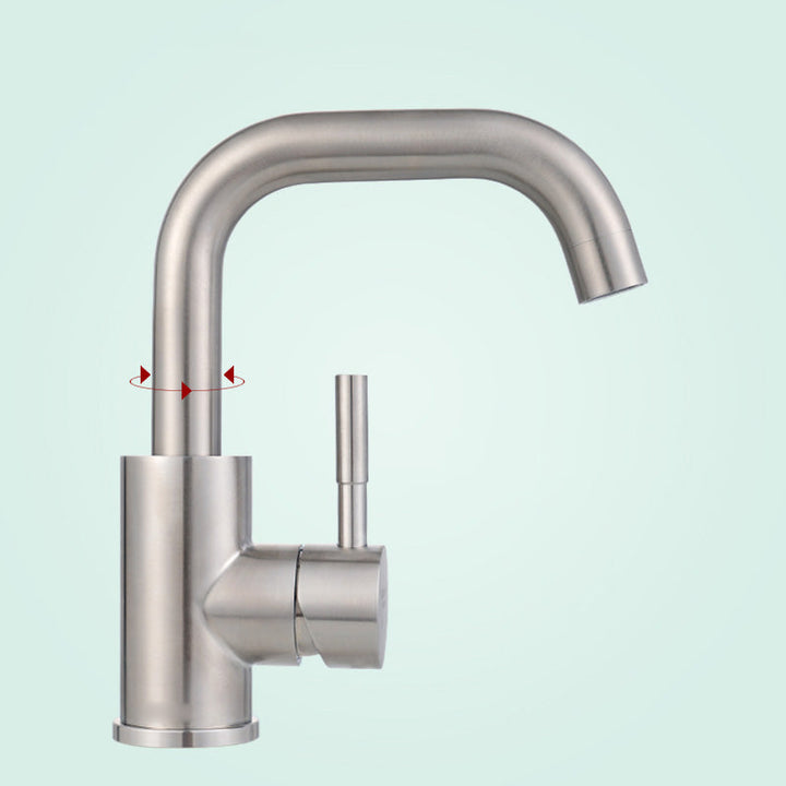 Lisslune | Swivel Spout Bathroom Faucet Contemporary Design Vessel Faucet with Stainless Steel