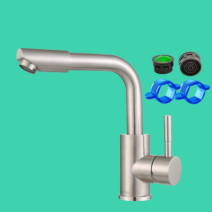 Lisslune | Swivel Spout Bathroom Faucet Contemporary Design Vessel Faucet with Stainless Steel