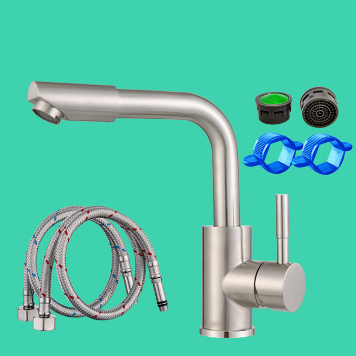 Lisslune | Swivel Spout Bathroom Faucet Contemporary Design Vessel Faucet with Stainless Steel