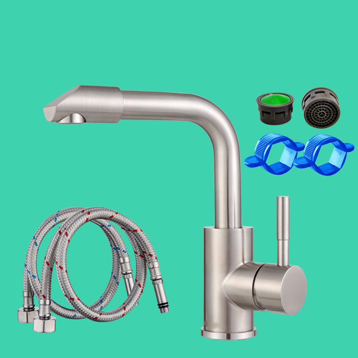 Lisslune | Swivel Spout Bathroom Faucet Contemporary Design Vessel Faucet with Stainless Steel