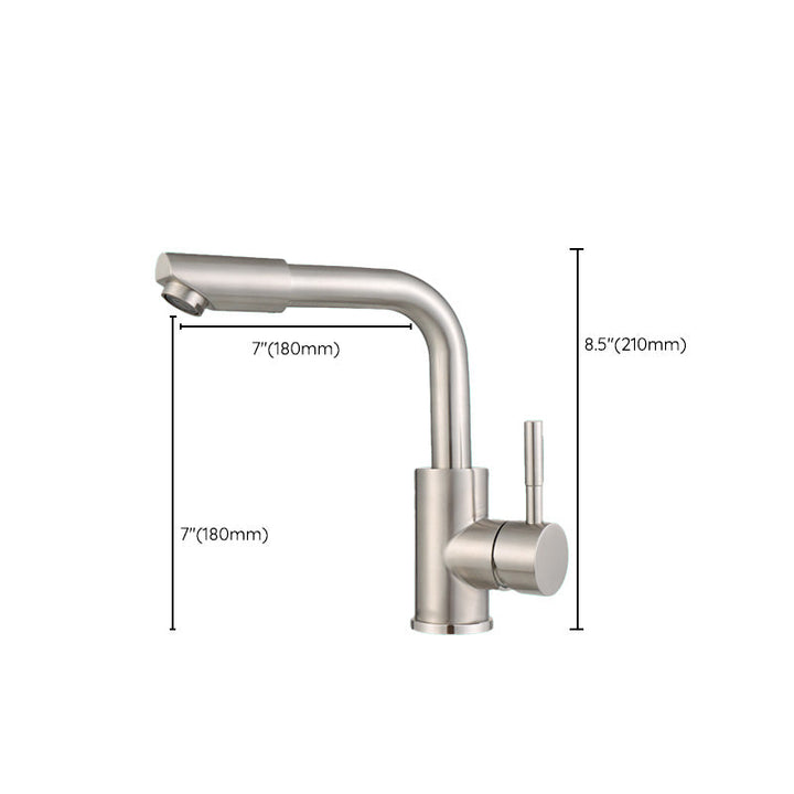 Lisslune | Swivel Spout Bathroom Faucet Contemporary Design Vessel Faucet with Stainless Steel