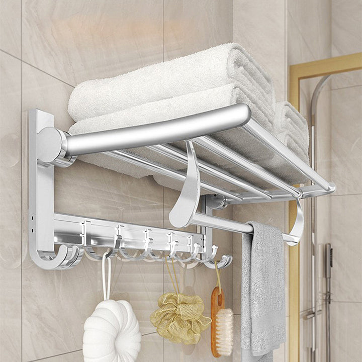 Lisslune | Chrome/Black Classic Bathroom Accessories Set Modern Bath Shelf/Towel Bar & Paper Holder