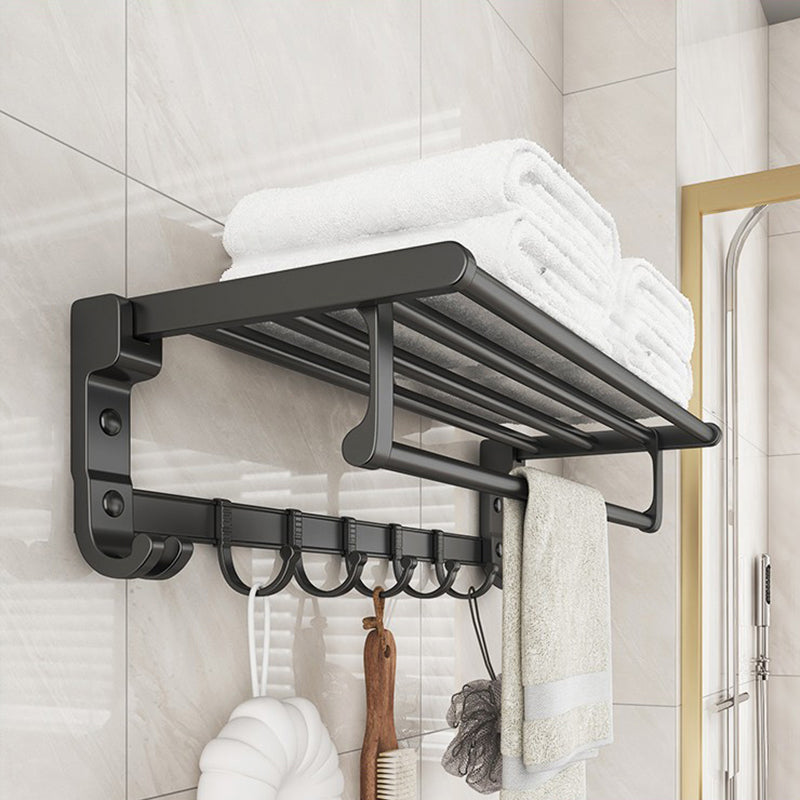Lisslune | Chrome/Black Classic Bathroom Accessories Set Modern Bath Shelf/Towel Bar & Paper Holder