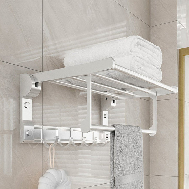 Lisslune | Chrome/Black Classic Bathroom Accessories Set Modern Bath Shelf/Towel Bar & Paper Holder