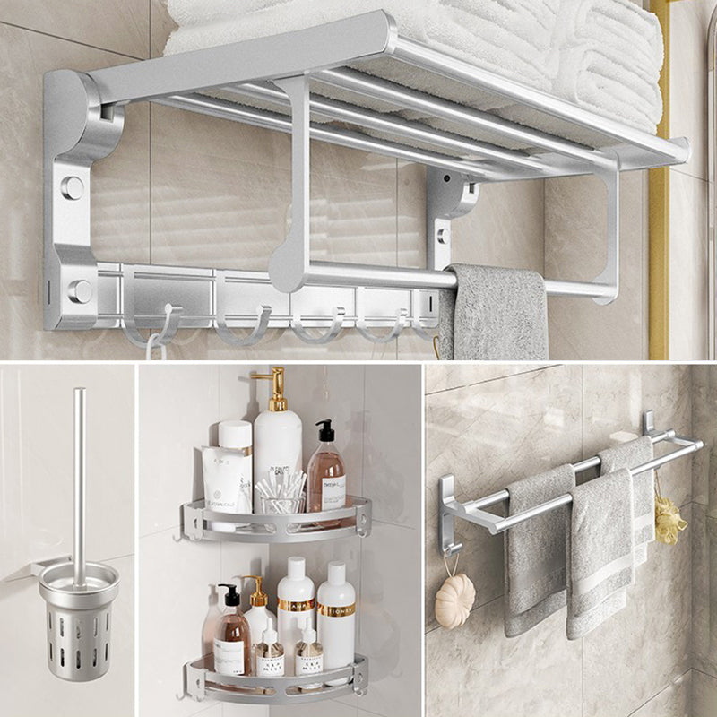 Lisslune | Chrome/Black Classic Bathroom Accessories Set Modern Bath Shelf/Towel Bar & Paper Holder