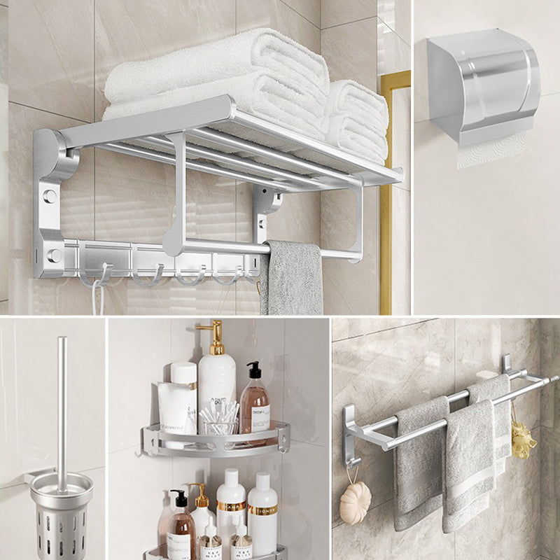Lisslune | Chrome/Black Classic Bathroom Accessories Set Modern Bath Shelf/Towel Bar & Paper Holder