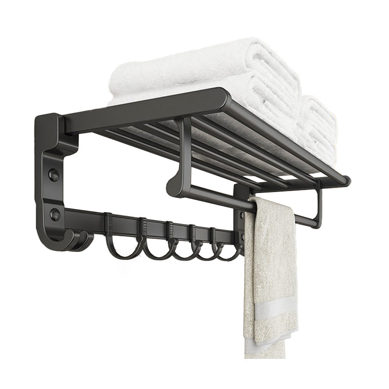 Lisslune | Chrome/Black Classic Bathroom Accessories Set Modern Bath Shelf/Towel Bar & Paper Holder
