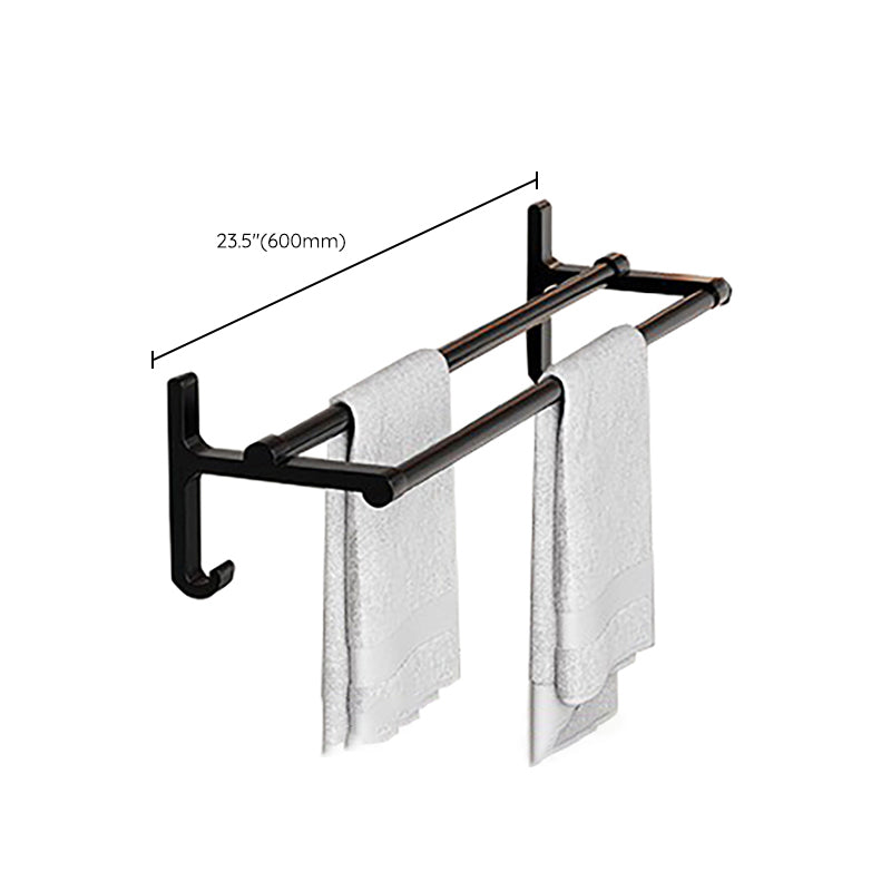 Lisslune | Chrome/Black Classic Bathroom Accessories Set Modern Bath Shelf/Towel Bar & Paper Holder