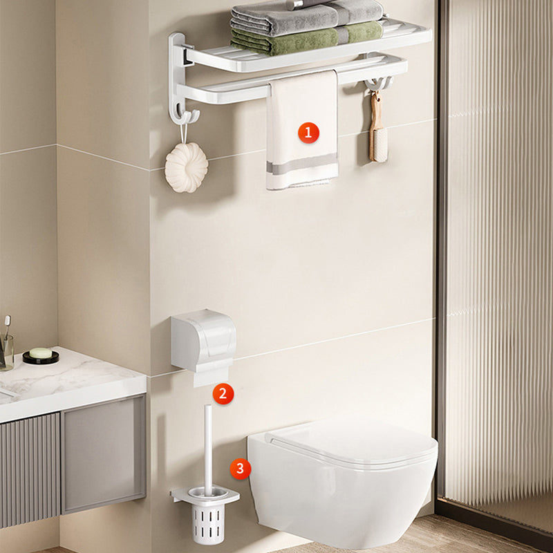 Lisslune | Modern Bathroom Hardware Set Towel Bar White Bathroom Shelf Bathroom Hardware Set