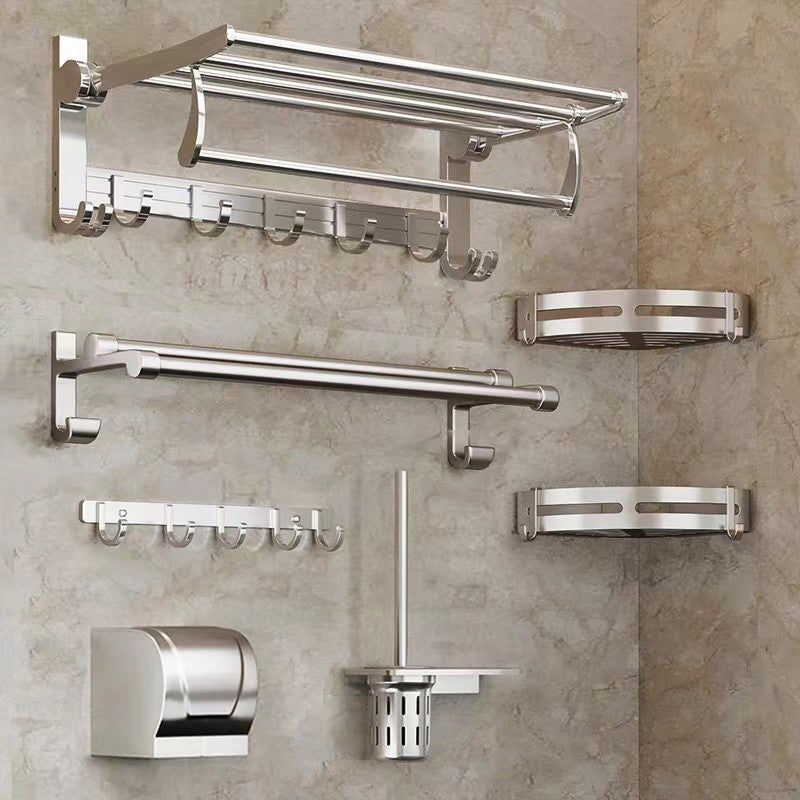 Lisslune | Modern Polished Chrome Bathroom Accessory Set Bathroom Shelf/Towel Holder/Paper Holder included