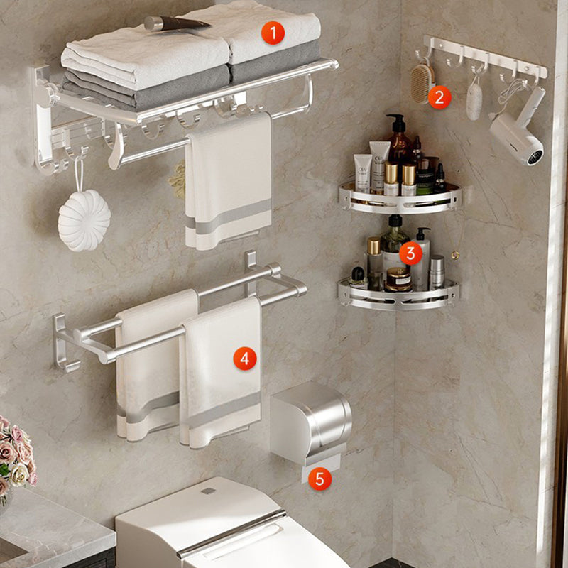 Lisslune | Modern Polished Chrome Bathroom Accessory Set Bathroom Shelf/Towel Holder/Paper Holder included