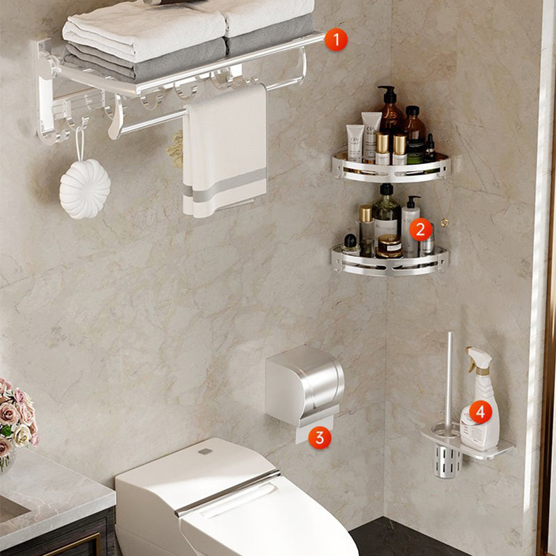 Lisslune | Modern Polished Chrome Bathroom Accessory Set Bathroom Shelf/Towel Holder/Paper Holder included
