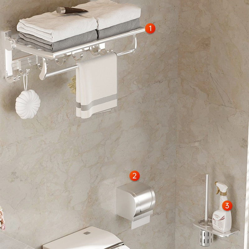 Lisslune | Modern Polished Chrome Bathroom Accessory Set Bathroom Shelf/Towel Holder/Paper Holder included
