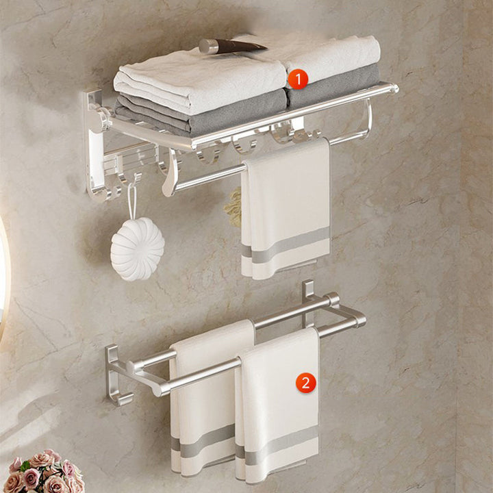 Lisslune | Modern Polished Chrome Bathroom Accessory Set Bathroom Shelf/Towel Holder/Paper Holder included