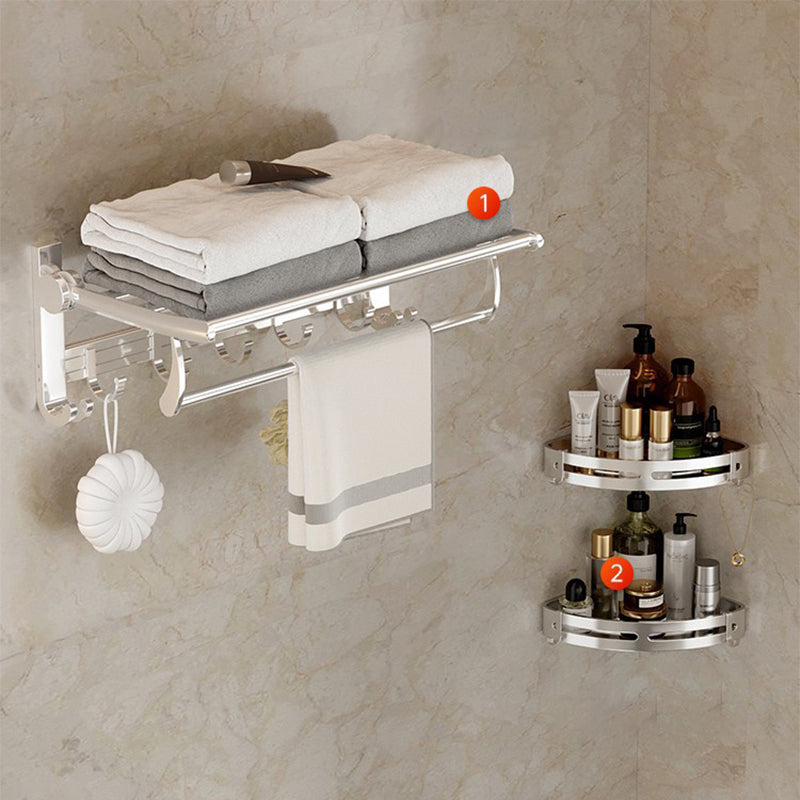 Lisslune | Modern Polished Chrome Bathroom Accessory Set Bathroom Shelf/Towel Holder/Paper Holder included