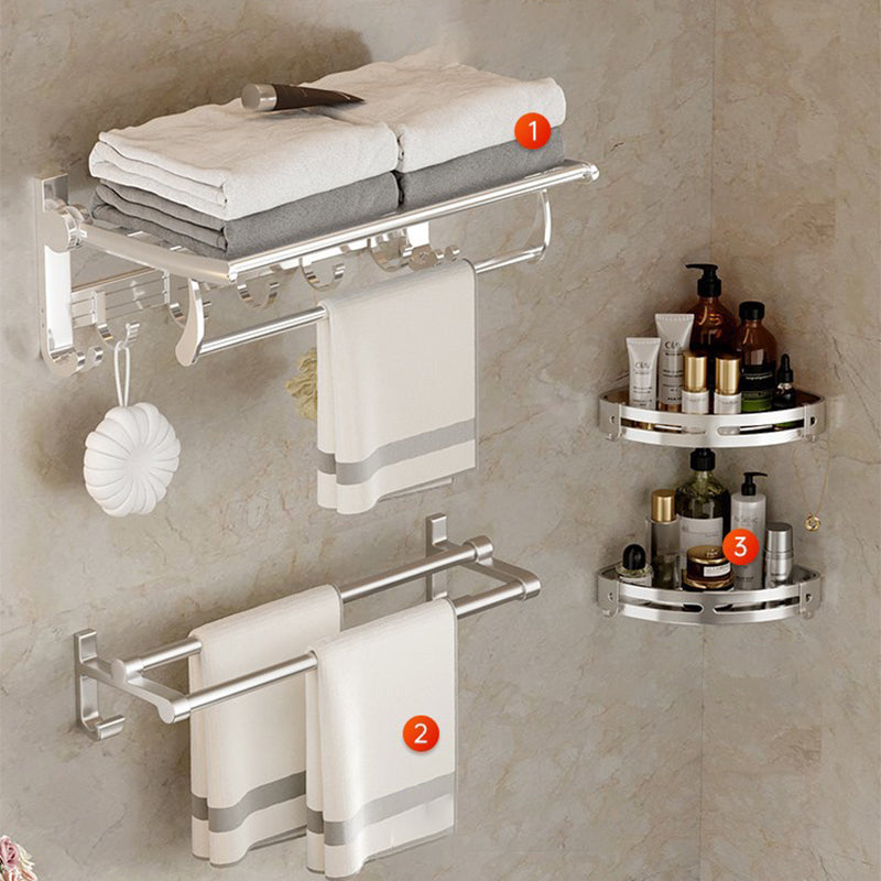 Lisslune | Modern Polished Chrome Bathroom Accessory Set Bathroom Shelf/Towel Holder/Paper Holder included