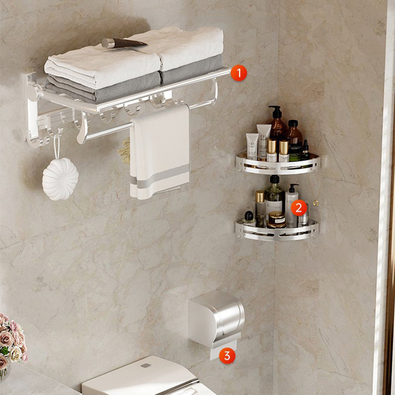 Lisslune | Modern Polished Chrome Bathroom Accessory Set Bathroom Shelf/Towel Holder/Paper Holder included