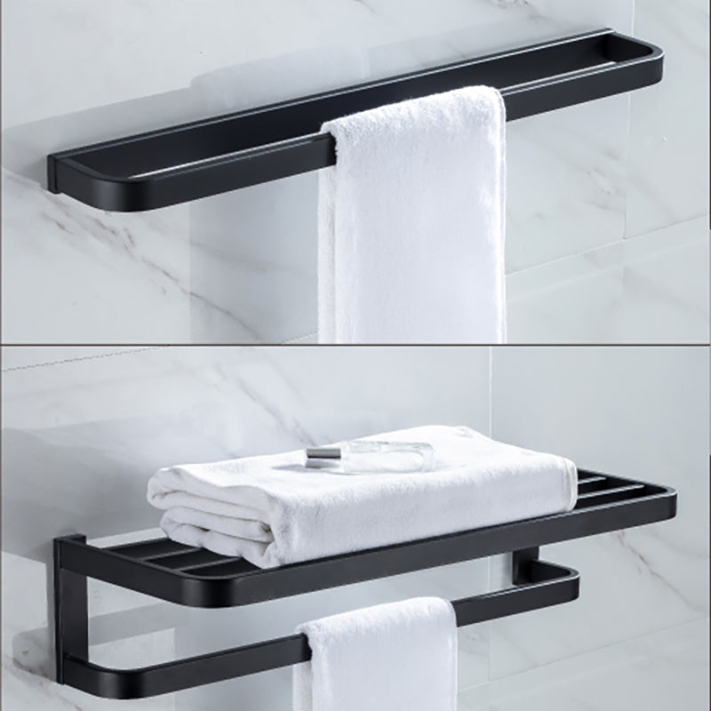 Lisslune | Modern Classic Bathroom Accessories Set in Stainless Steel Matte Black Bathrobe Hook/Towel Ring Bar