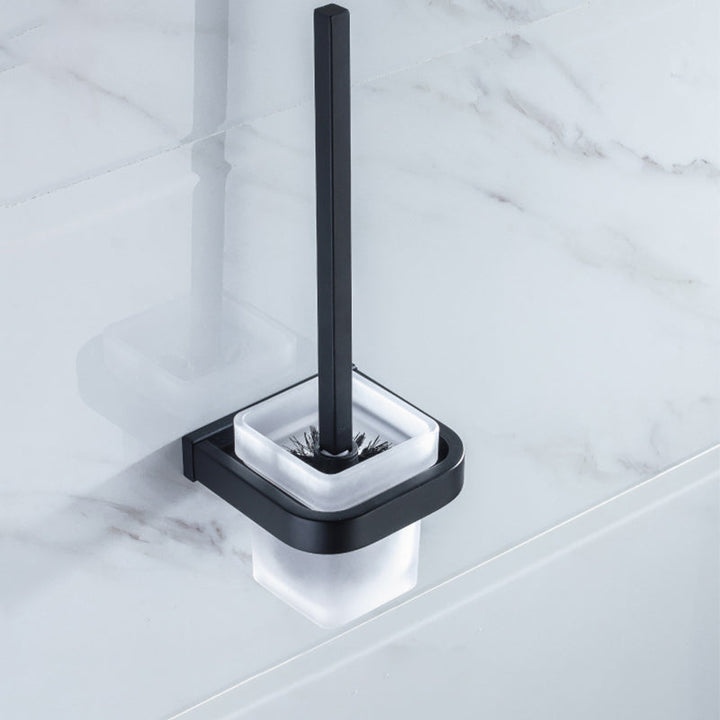 Lisslune | Modern Classic Bathroom Accessories Set in Stainless Steel Matte Black Bathrobe Hook/Towel Ring Bar