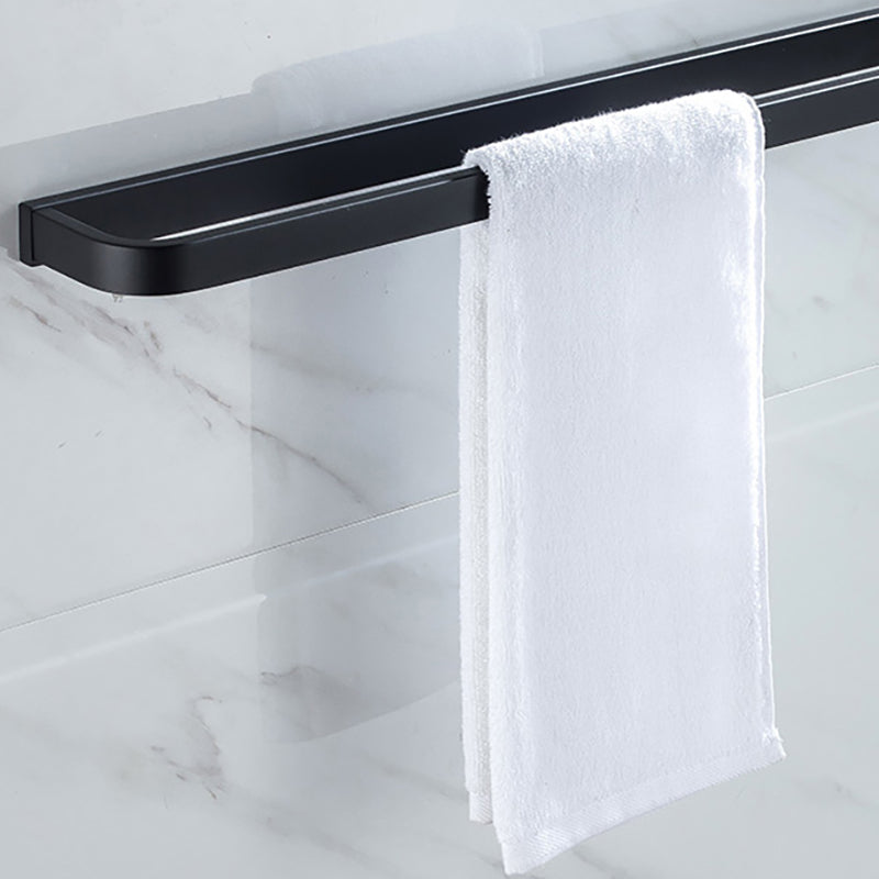 Lisslune | Modern Classic Bath Accessories Set in Matte Black Stainless Steel Bathrobe Hook/Towel Ring Bar