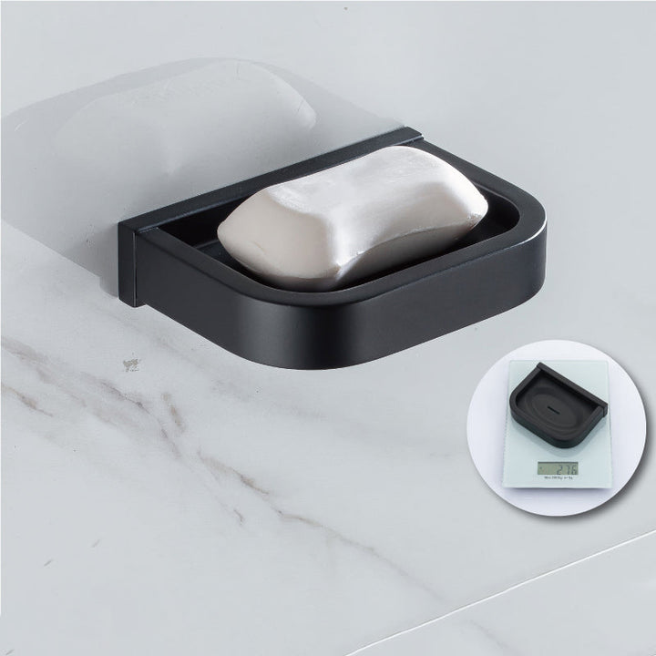Lisslune | Modern Classic Bath Accessories Set in Matte Black Stainless Steel Bathrobe Hook/Towel Ring Bar
