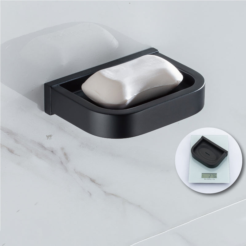 Lisslune | Modern Classic Bathroom Accessories Set in Stainless Steel Matte Black Bathrobe Hook/Towel Ring Bar