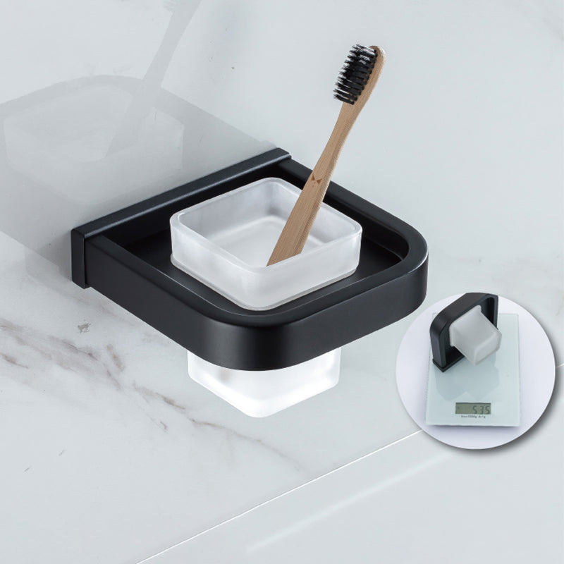 Lisslune | Modern Classic Bathroom Accessories Set in Stainless Steel Matte Black Bathrobe Hook/Towel Ring Bar
