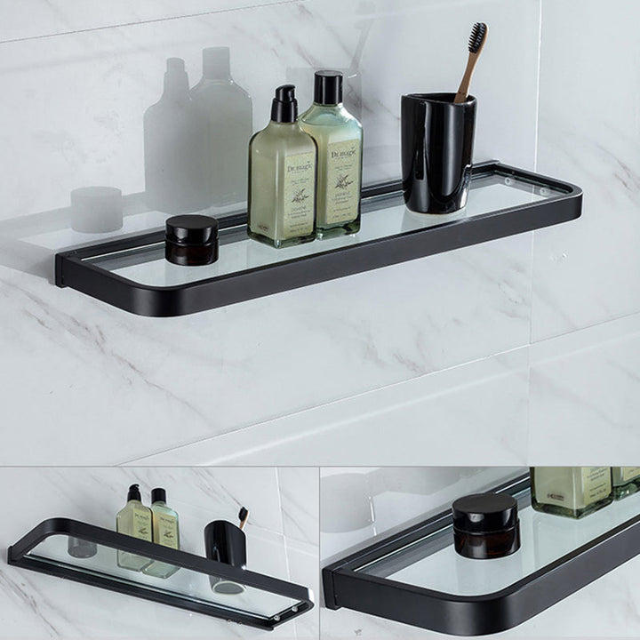 Lisslune | Modern Classic Bath Accessories Set in Matte Black Stainless Steel Bathrobe Hook/Towel Ring Bar