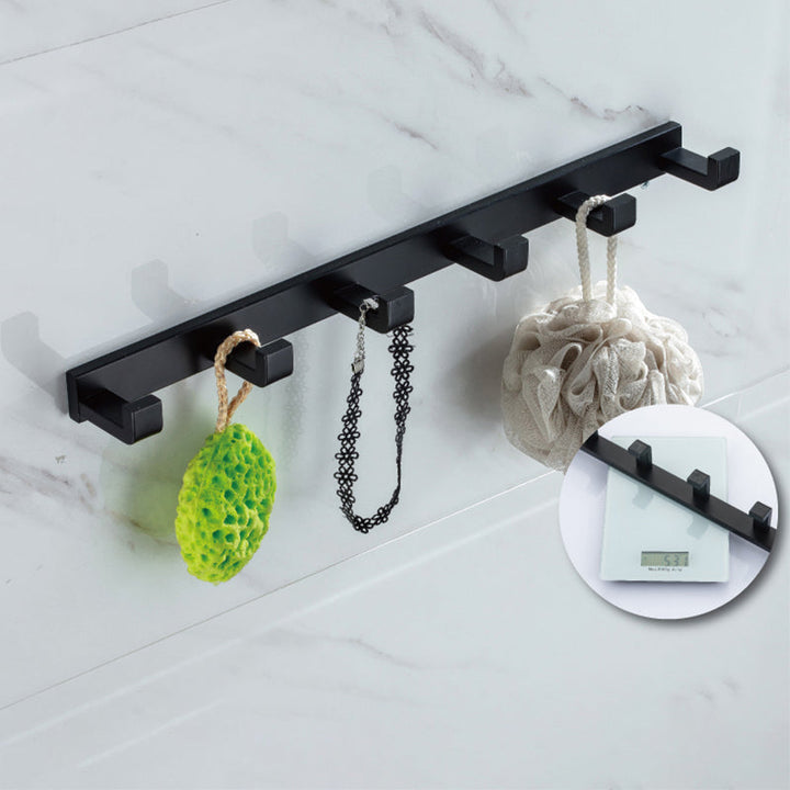 Lisslune | Modern Classic Bathroom Accessories Set in Stainless Steel Matte Black Bathrobe Hook/Towel Ring Bar
