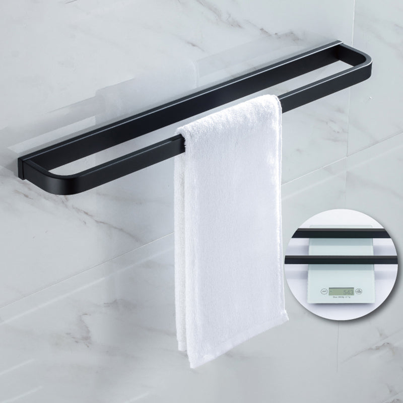 Lisslune | Modern Classic Bathroom Accessories Set in Stainless Steel Matte Black Bathrobe Hook/Towel Ring Bar