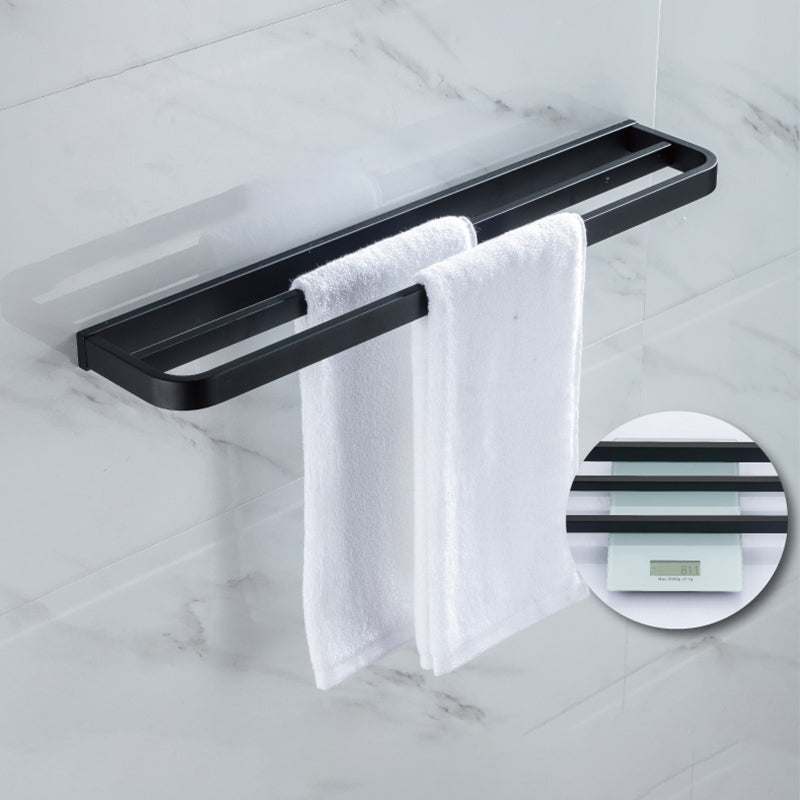 Lisslune | Modern Classic Bath Accessories Set in Matte Black Stainless Steel Bathrobe Hook/Towel Ring Bar
