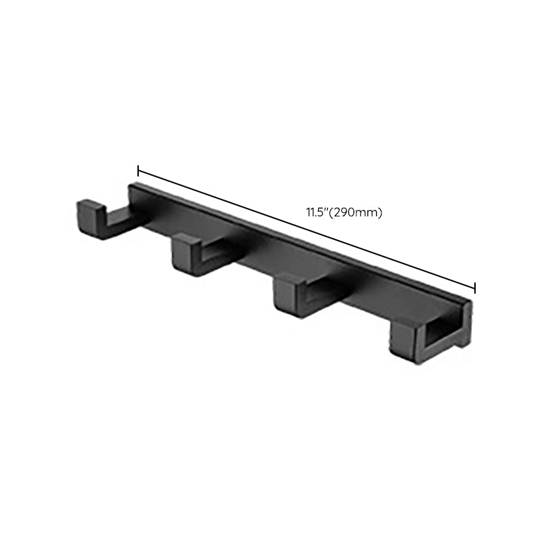 Lisslune | Modern Classic Bath Accessories Set in Matte Black Stainless Steel Bathrobe Hook/Towel Ring Bar