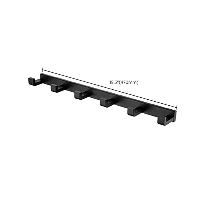 Lisslune | Modern Classic Bath Accessories Set in Matte Black Stainless Steel Bathrobe Hook/Towel Ring Bar