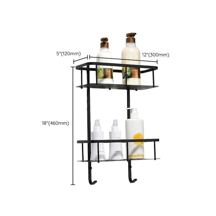 Lisslune | Modern Classic Bath Accessories Set in Matte Black Stainless Steel Bathrobe Hook/Towel Ring Bar