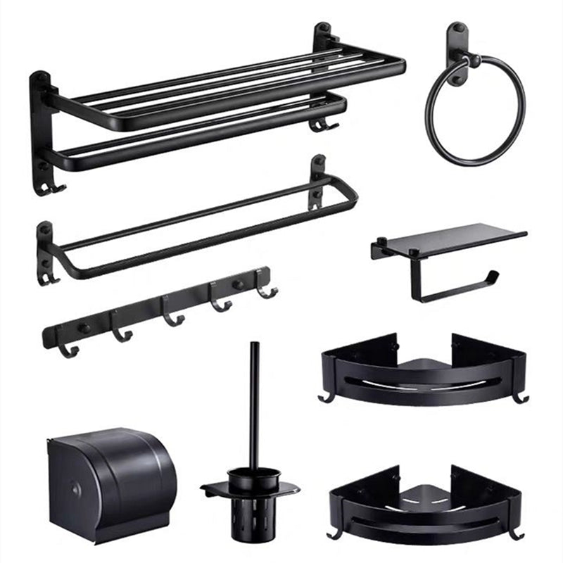 Lisslune | Modern Bathroom Accessories Set Towel Holder Black Soap Dish Bath Accessories Set