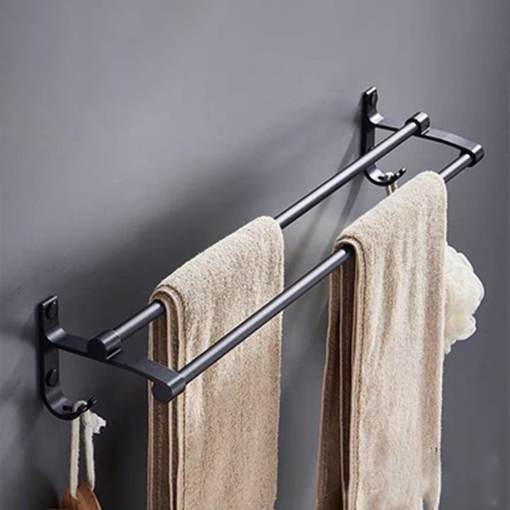 Lisslune | Modern Bathroom Accessories Set Towel Holder Black Soap Dish Bath Accessories Set
