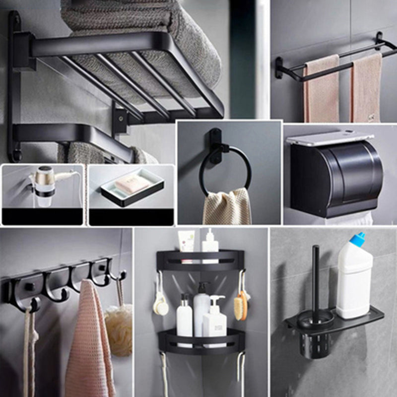 Lisslune | Modern Bathroom Accessories Set Towel Holder Black Soap Dish Bath Accessories Set