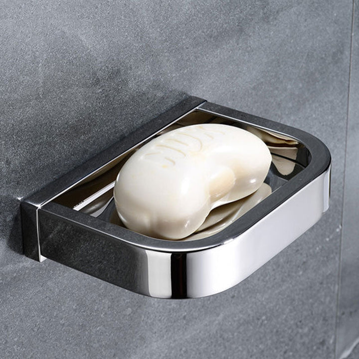 Lisslune | Polished Chrome Modern Bathroom Accessory Set made of Stainless Steel Towel Holder/Soap Dish