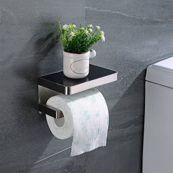 Lisslune | Polished Chrome Modern Bathroom Accessory Set made of Stainless Steel Towel Holder/Soap Dish