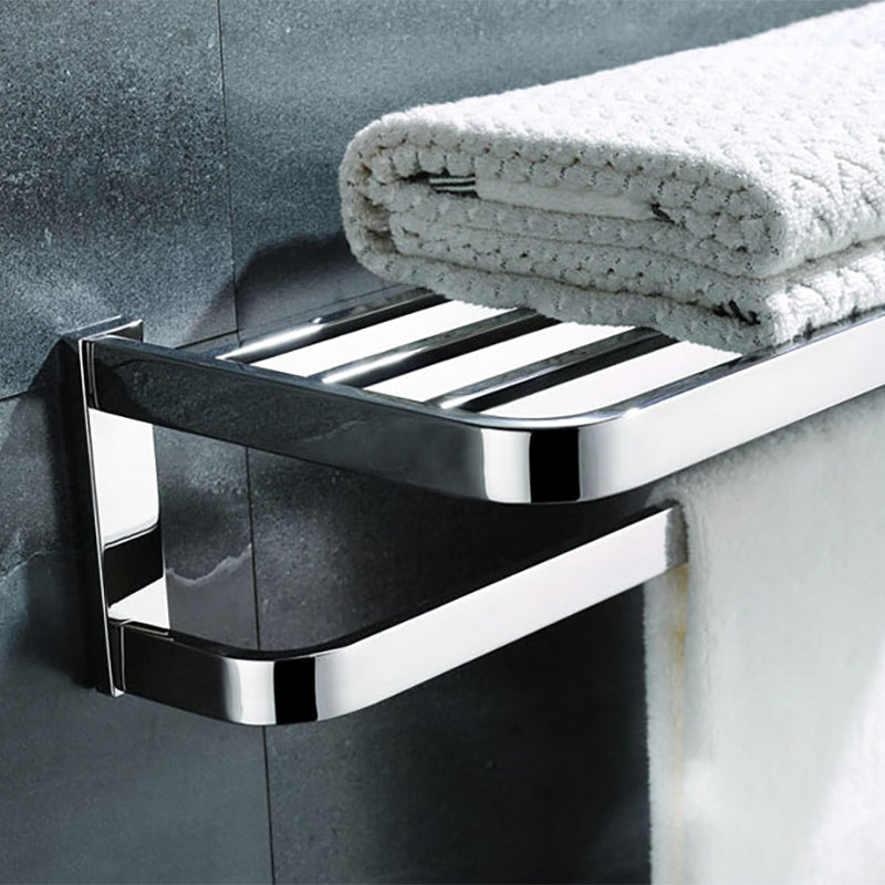 Lisslune | Polished Chrome Modern Bathroom Accessory Set made of Stainless Steel Towel Holder/Soap Dish