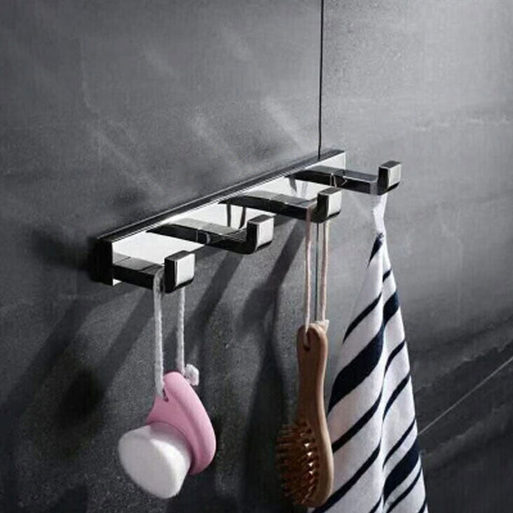 Lisslune | Polished Chrome Modern Bathroom Accessory Set made of Stainless Steel Towel Holder/Soap Dish
