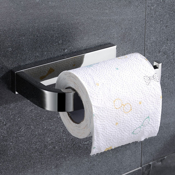 Lisslune | Polished Chrome Modern Bathroom Accessory Set made of Stainless Steel Towel Holder/Soap Dish