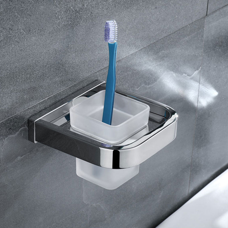 Lisslune | Polished Chrome Modern Bathroom Accessory Set made of Stainless Steel Towel Holder/Soap Dish