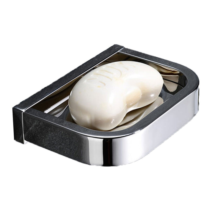 Lisslune | Polished Chrome Modern Bathroom Accessory Set made of Stainless Steel Towel Holder/Soap Dish
